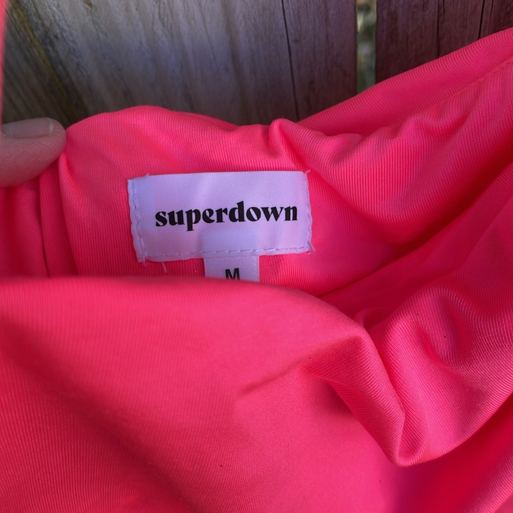 superdown Hot Pink Ruched One-Shoulder Mini Dress - Picture 7 of 15